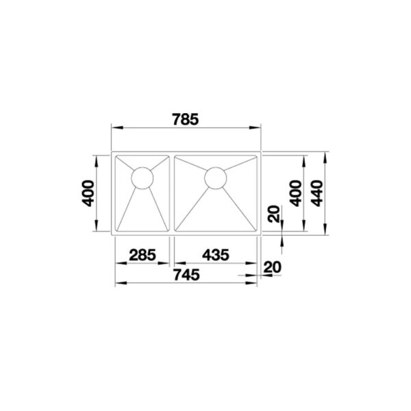 Chậu Rửa Chén Blanco Quatrus R15 285/435-IU 570.27.169