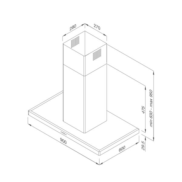 Máy Hút Mùi Độc Lập Malloca SLIM K-4250