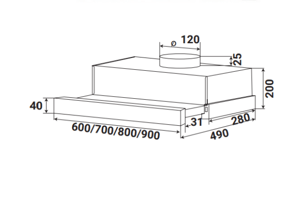 Máy hút mùi âm tủ Kaff KF-TL700ST