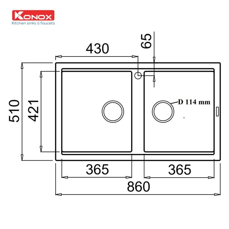 Chậu Rửa Bát Konox Smart 860 Grey