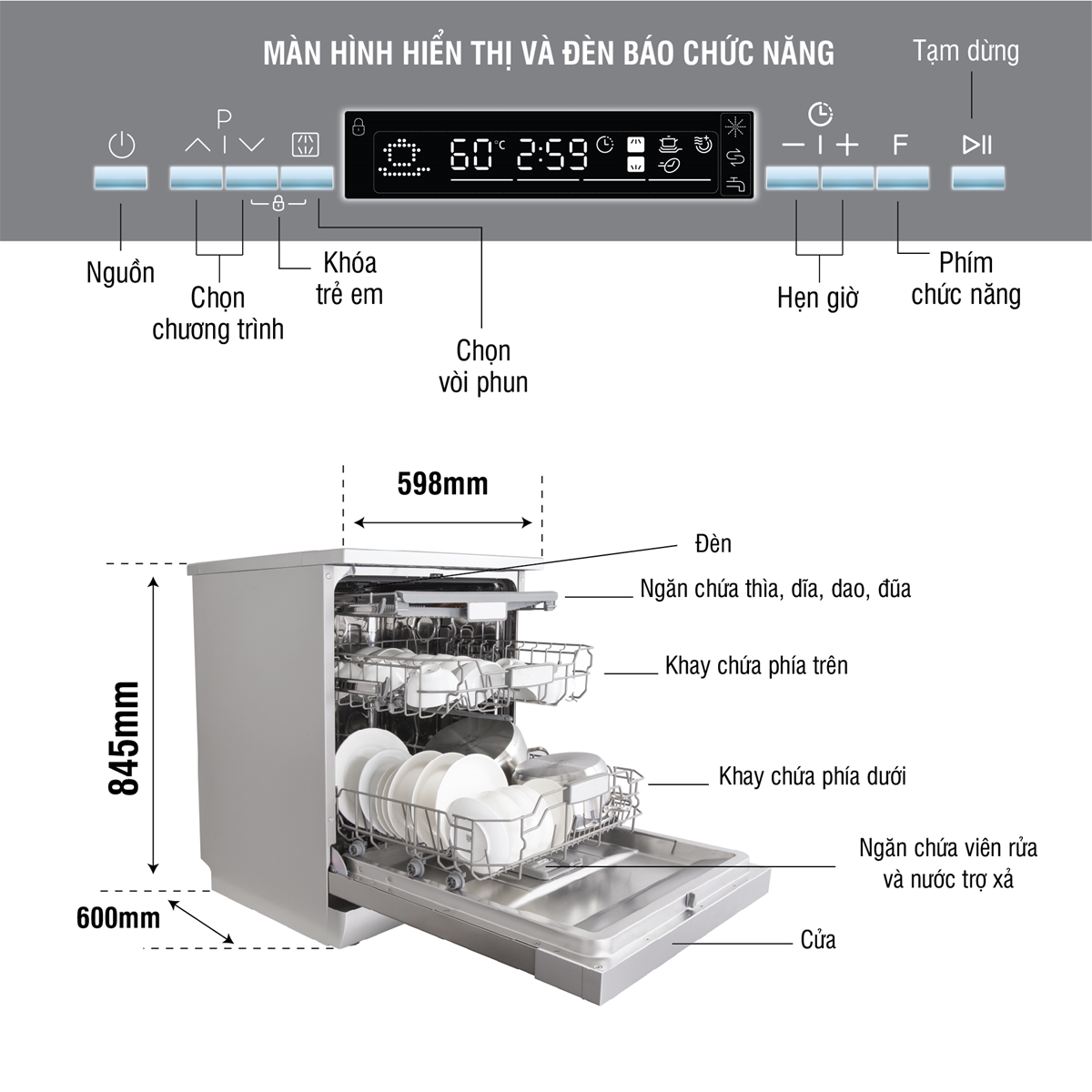 Máy Rửa Bát Kocher KDEU 8835