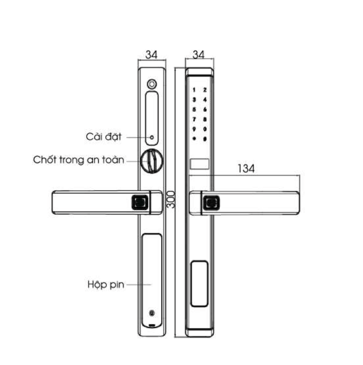 Khoá Cửa Nhôm Demax SL688 AG