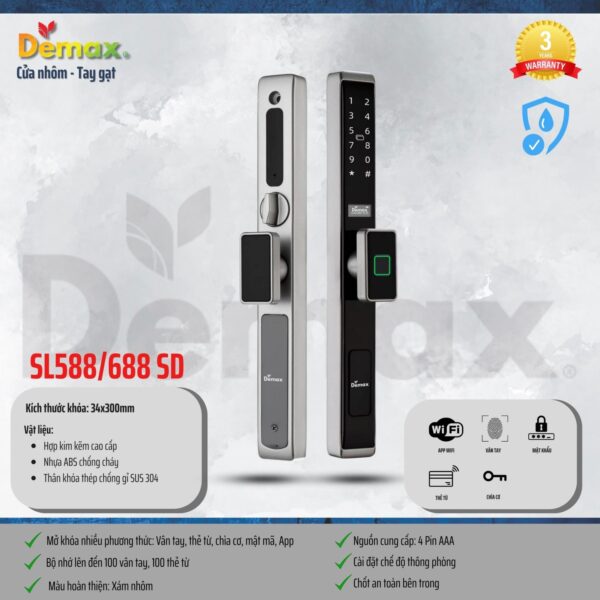 Khoá Cửa Nhôm Demax SL588 SD