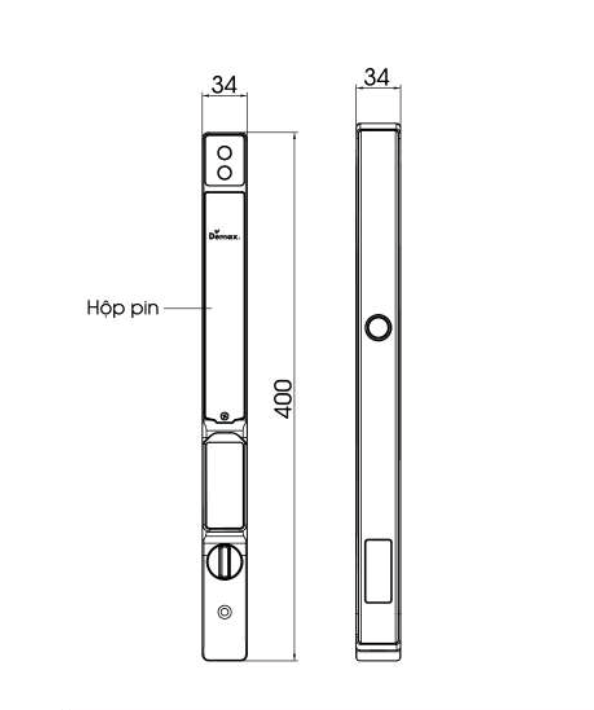 Khoá Cửa Nhôm Demax SL802 CG APP