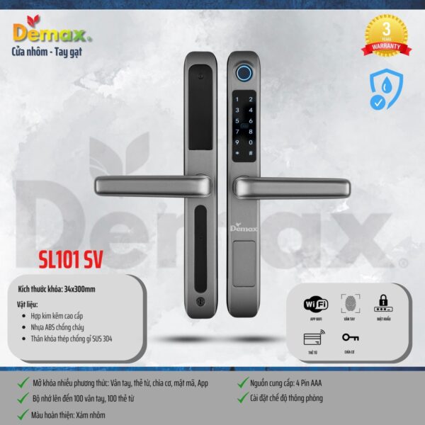 Khoá Cửa Nhôm Demax SL101 SV