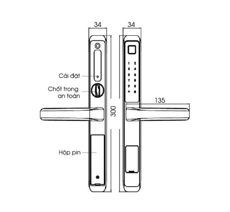 Khoá Cửa Nhôm Demax SL506 AG