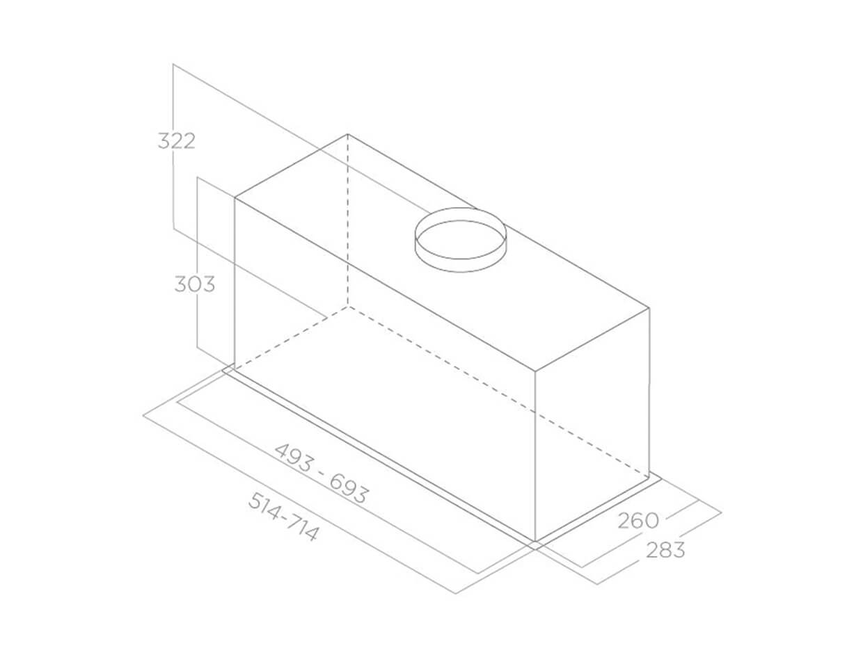 Máy hút mùi âm tủ Elica LANE MBL/A/72 PRF0165834