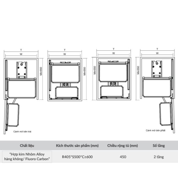 Tủ đồ khô cánh mở GrandX XPR.2450T