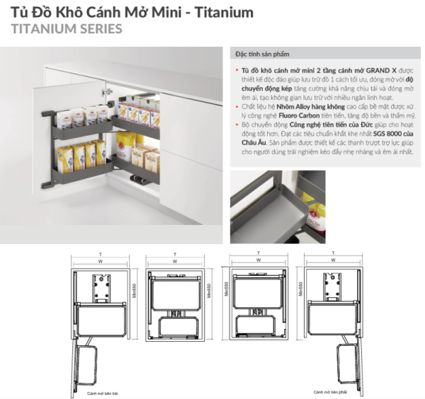 Tủ đồ khô cánh mở GrandX XPR.2450T