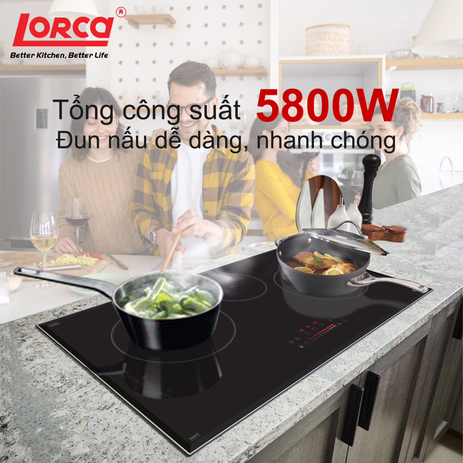 Bếp Từ Ba Vùng Nấu LORCA LCI-309 PLUS