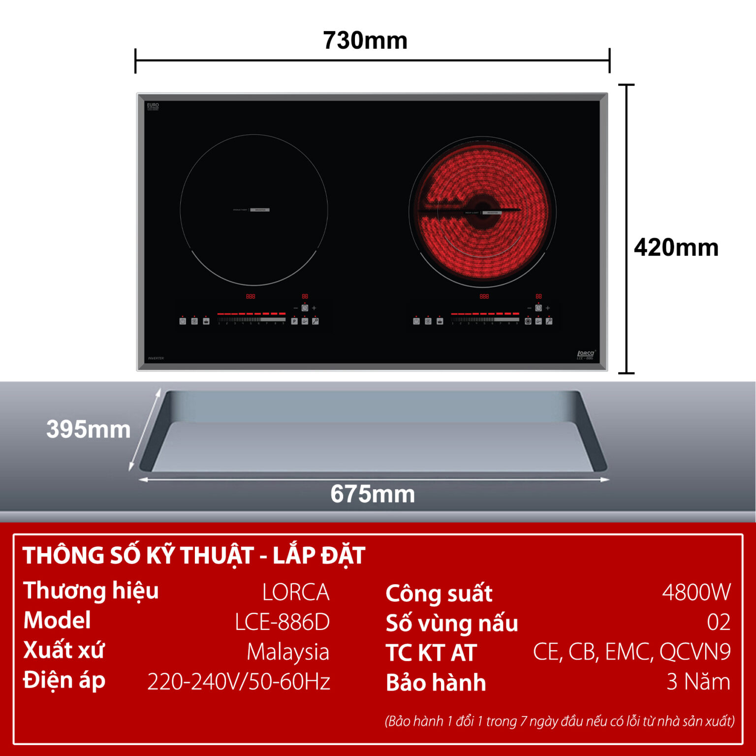 Bếp điện từ Lorca LCE-886D