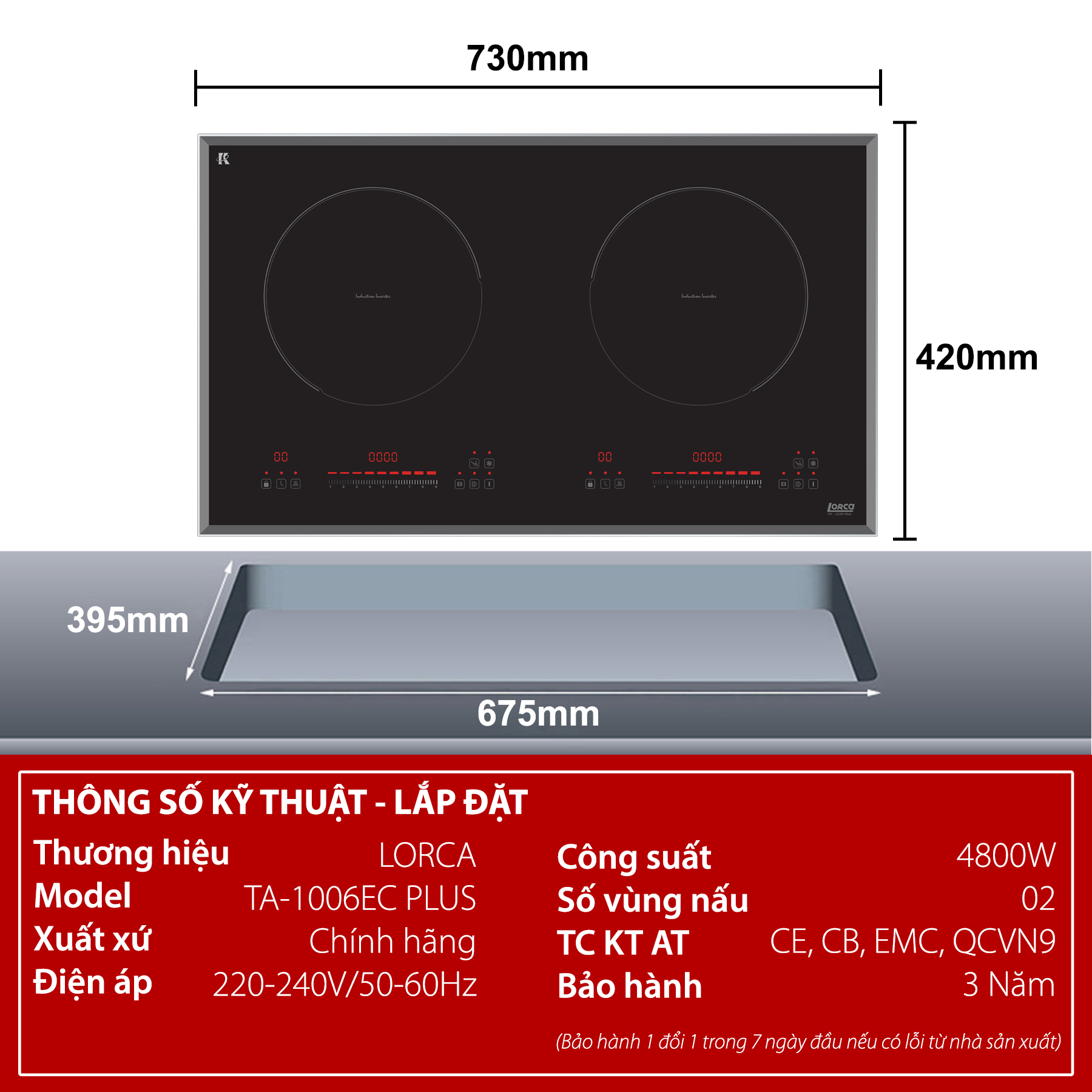Bếp từ đôi Lorca TA 1035 PLUS