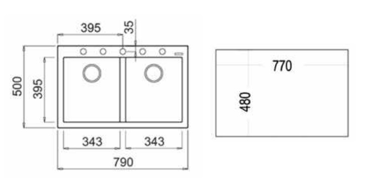 Chậu Đá Teka FORSQUARE 2B 790 BLACK