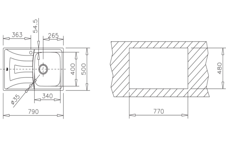 Chậu rửa Teka UNIVERSO 79 1B 1D