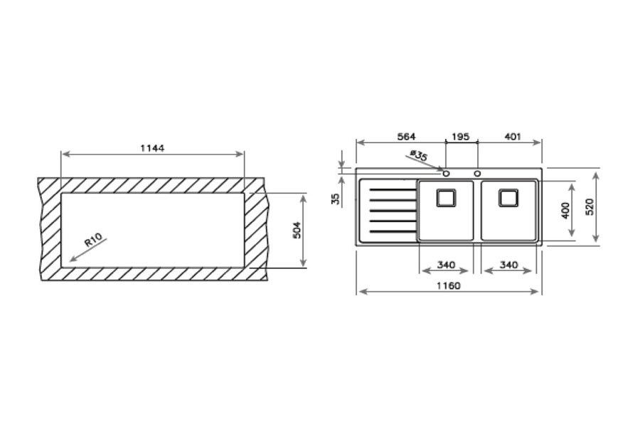 Chậu rửa Teka ZENIT R15 2B1D