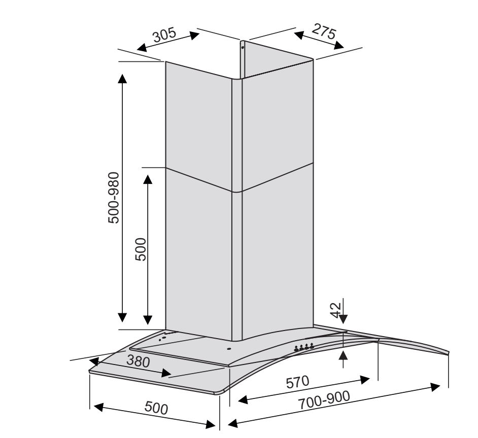 Máy hút mùi Lorca TA 2001MD 70cm