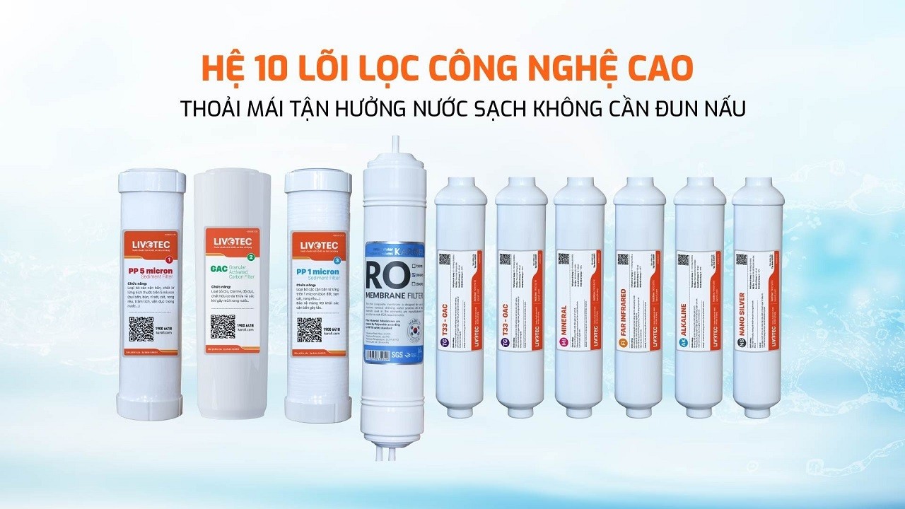 Máy lọc nước nóng lạnh Karofi Livotec 612