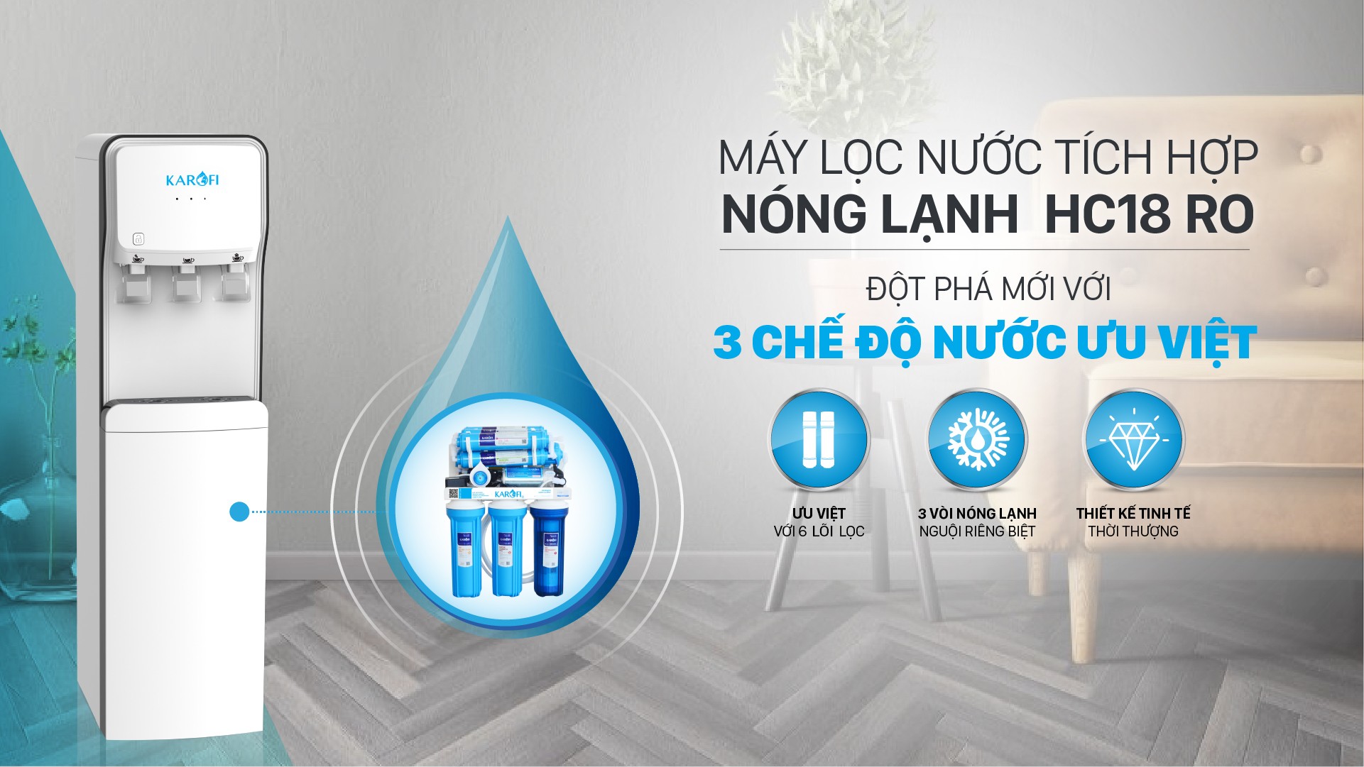 Máy lọc và làm nóng lạnh nước HC18RO