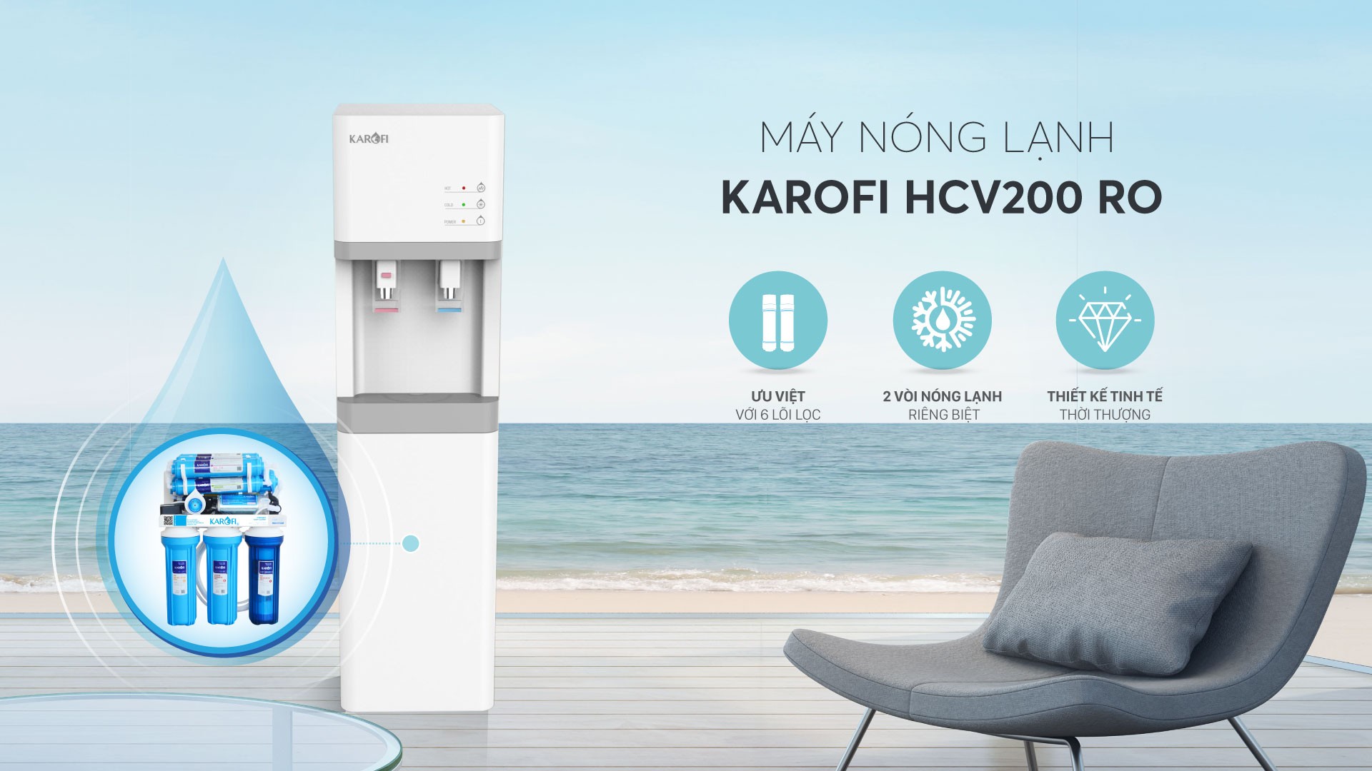 Máy nóng lạnh Karofi HCV200RO