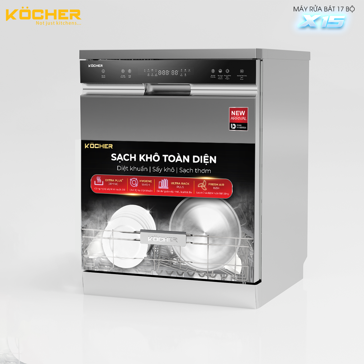 Máy rửa bát Kocher KDEU-X15S