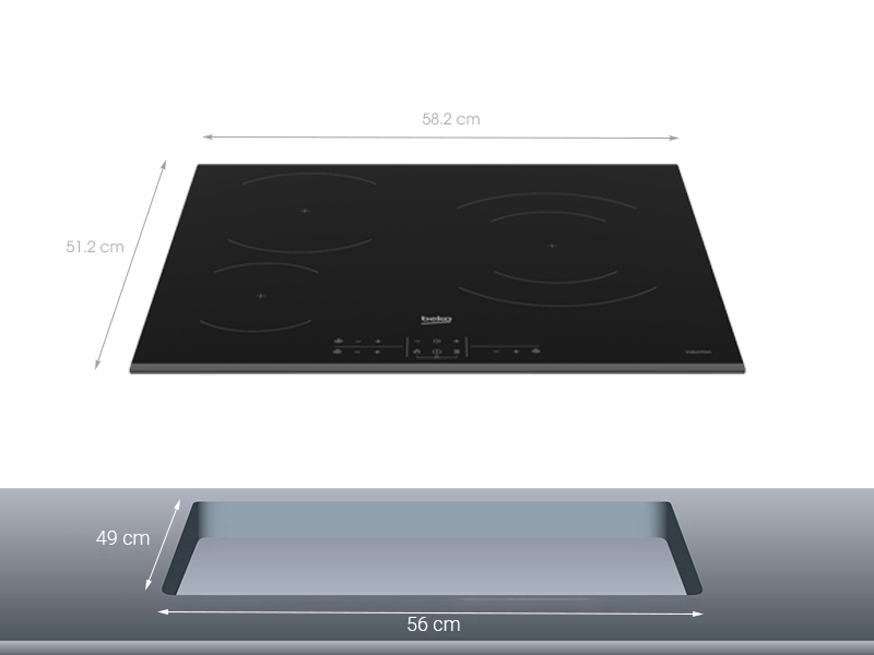 Bếp từ 3 vùng nấu Beko HII63200ATDX