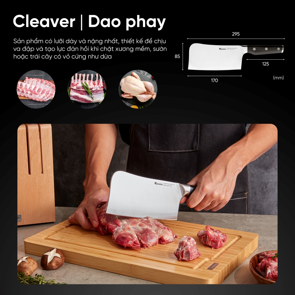 Bộ dao làm bếp cao cấp 5 món Konox Impecca