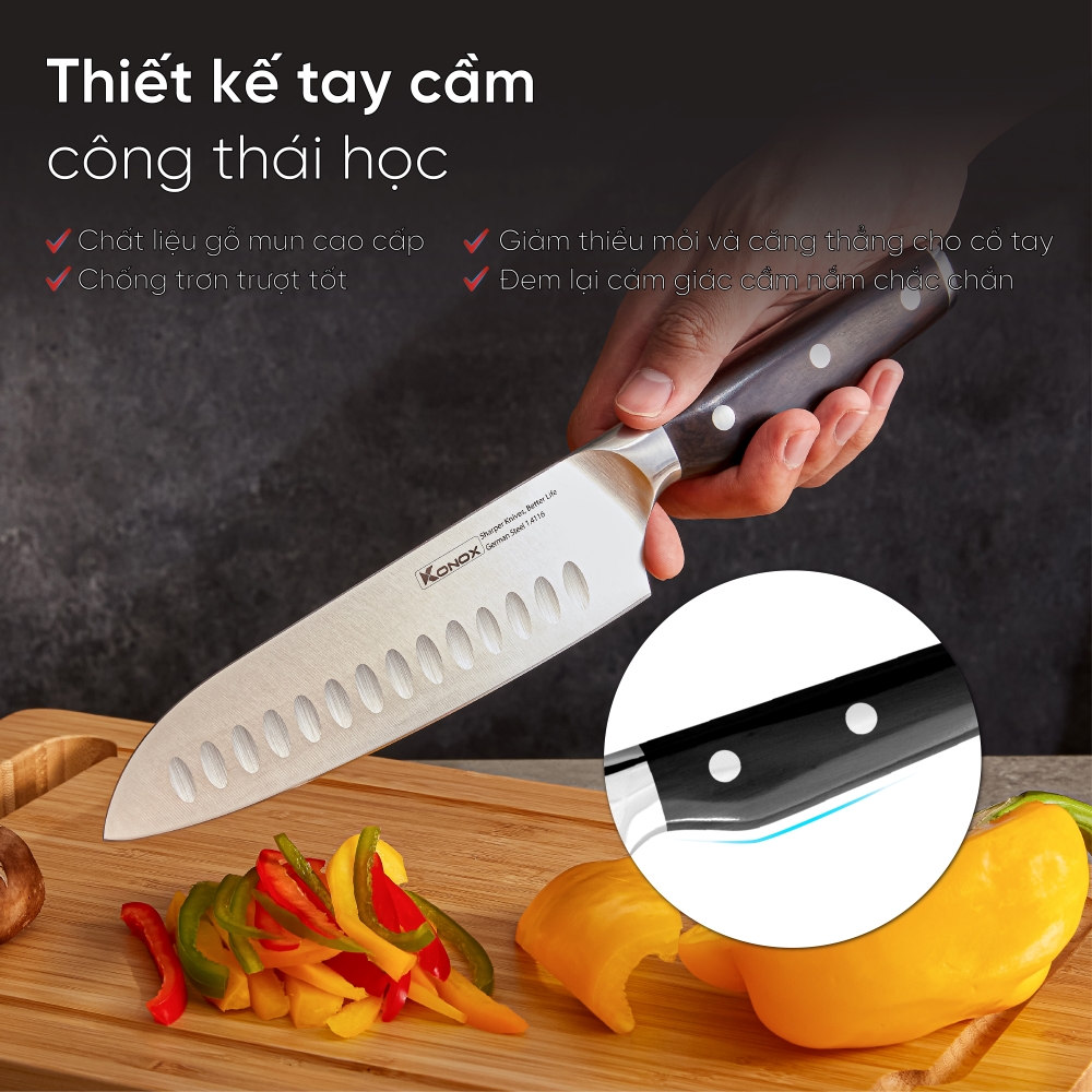 Bộ dao làm bếp cao cấp 5 món Konox Impecca