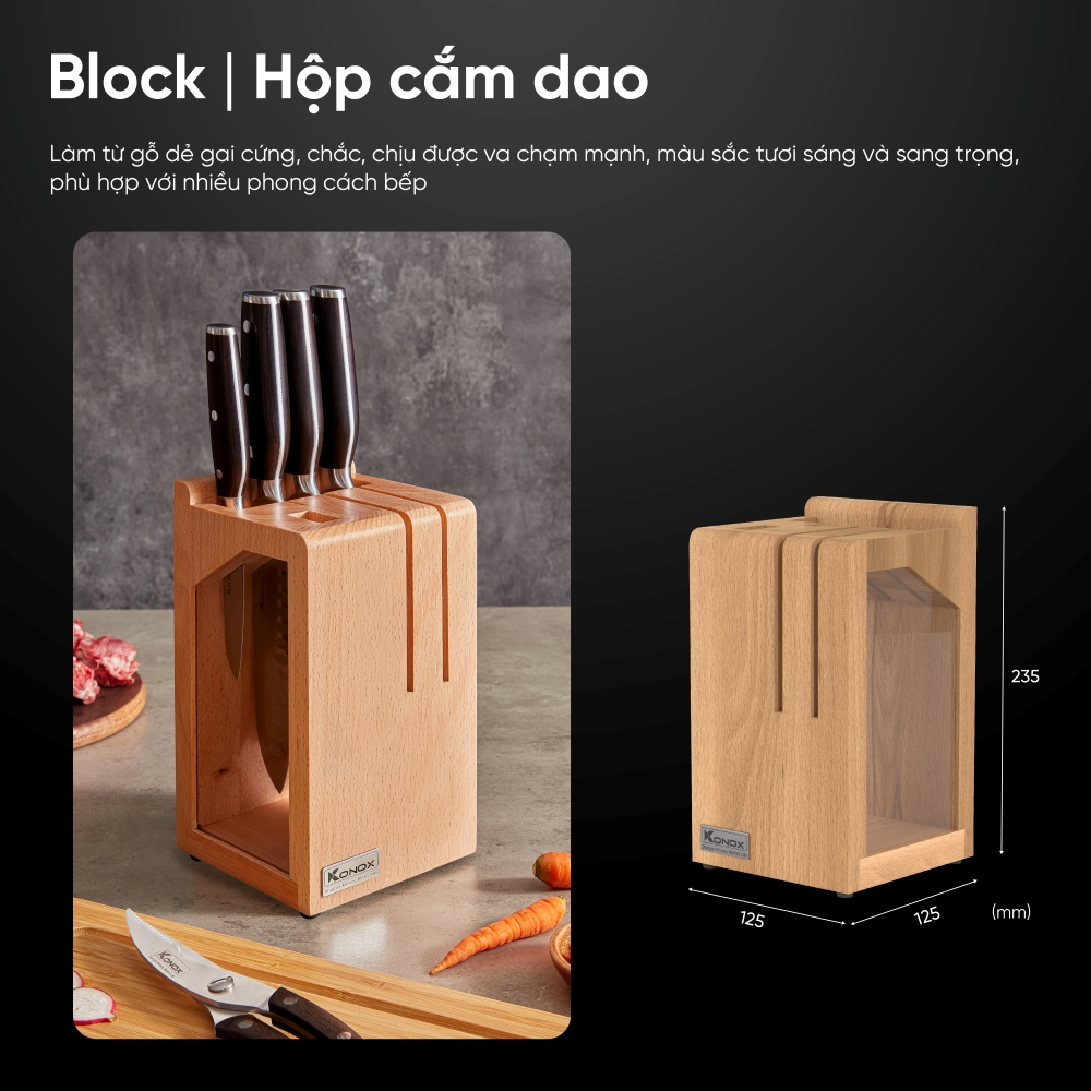 Bộ dao làm bếp cao cấp 5 món Konox Impecca