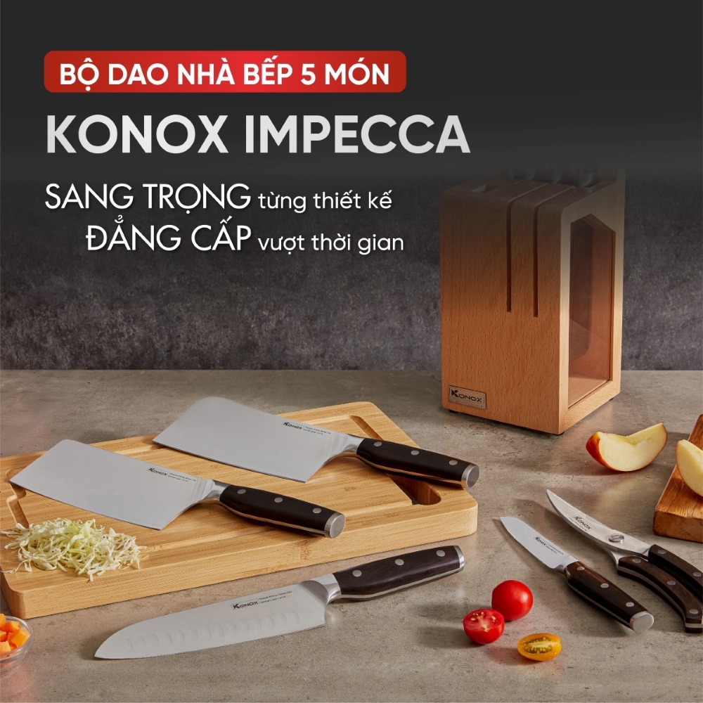 Bộ dao làm bếp cao cấp 5 món Konox Impecca