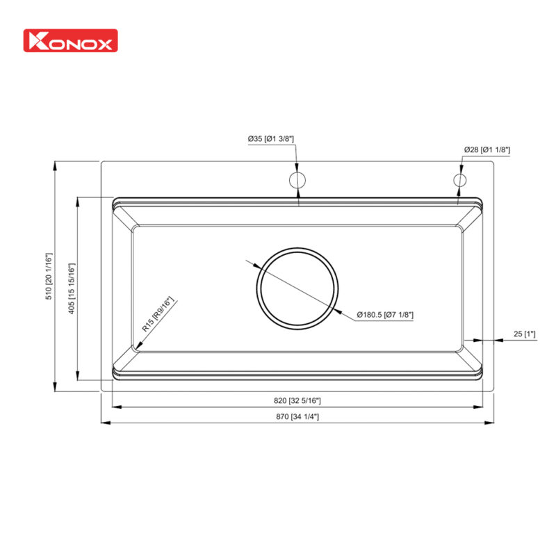 Chậu rửa bát 1 hố chống xước Konox KN8751TS Dekor