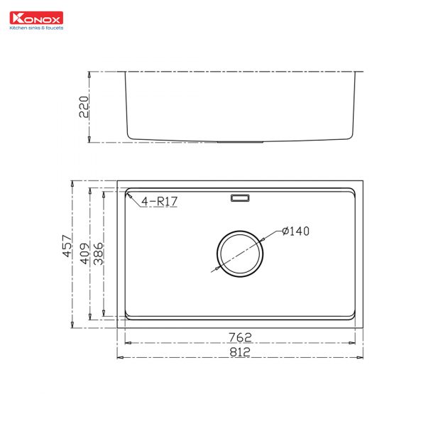 Chậu rửa bát chống xước Konox KN8146SU Dekor