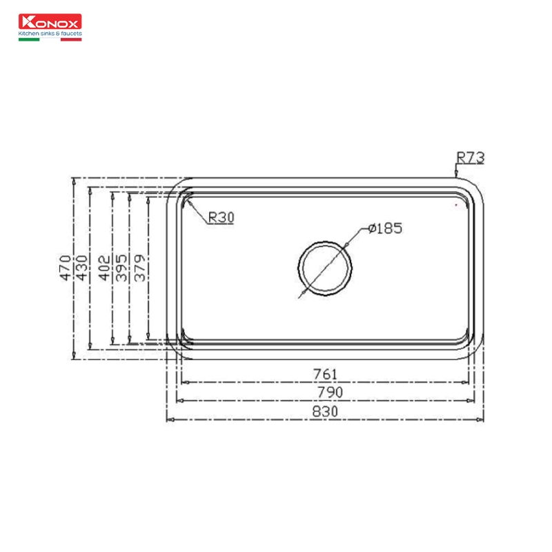 Chậu rửa bát chống xước Konox KN8347SU Dekor