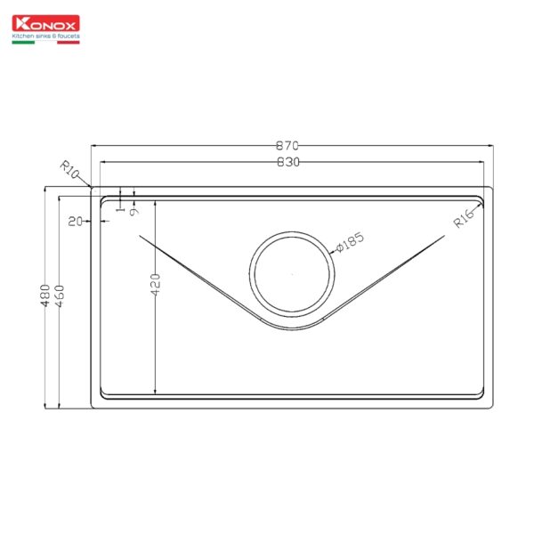 Chậu rửa bát phong cách Nhật Konox Tari 8748SM
