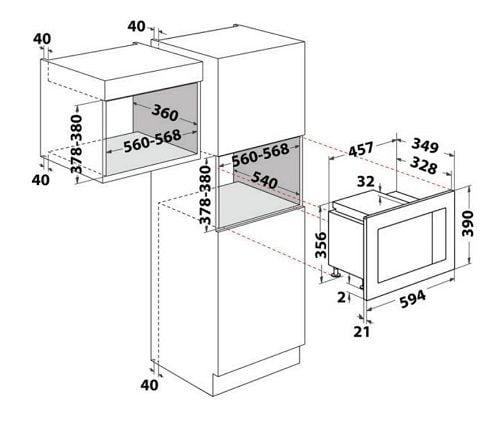 Lò vi sóng âm tủ Beko BMGB 25333 X