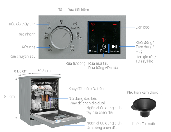 Máy Rửa Bát Beko DVN06431S