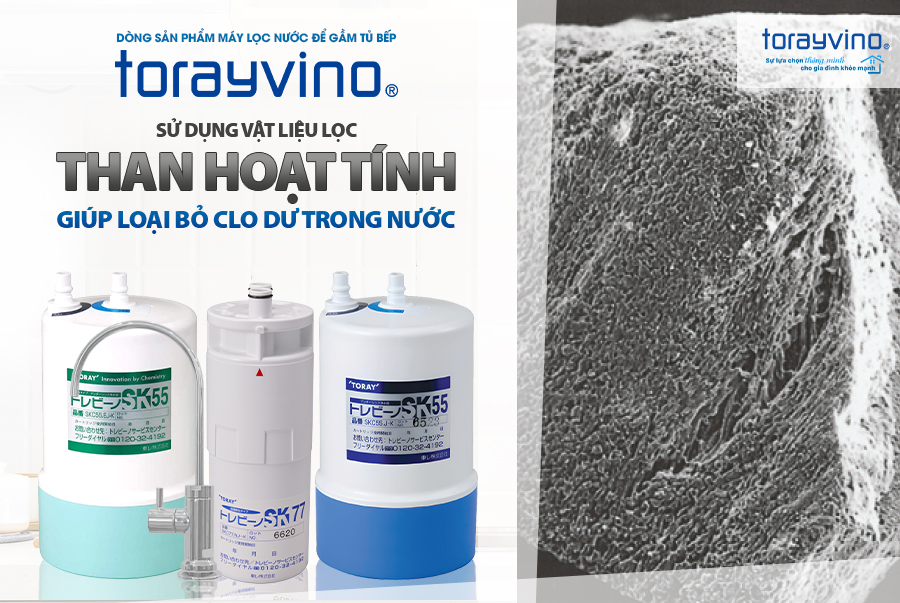Máy lọc nước để gầm tủ bếp Torayvino SK55EJ-K-3SET
