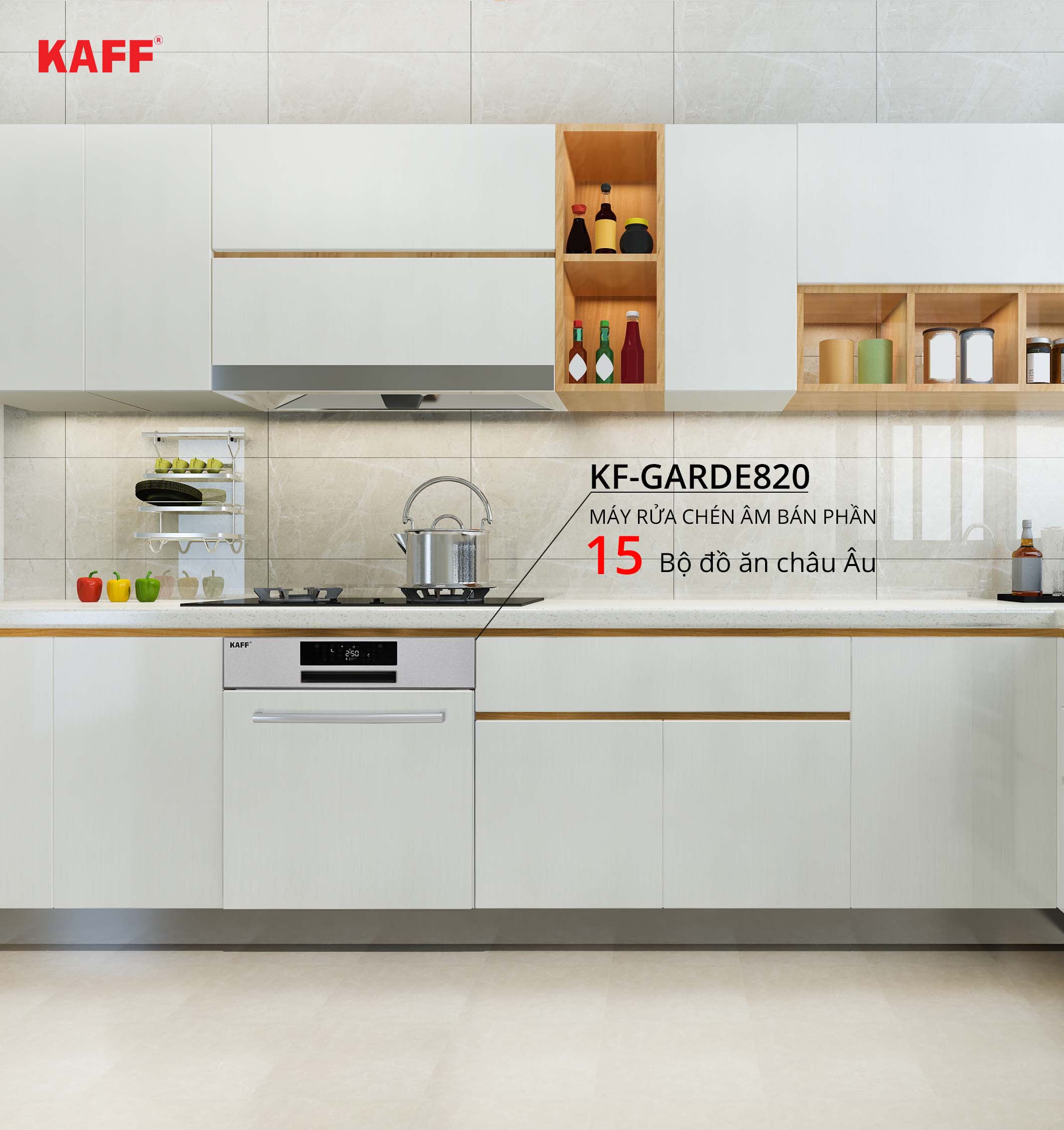 Máy rửa bát bán âm Kaff KF-GARDE820 SEMI