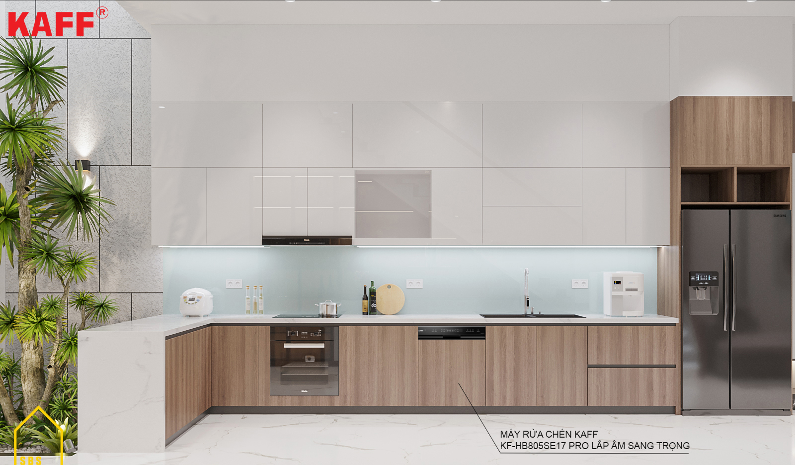Máy rửa bát bán âm Kaff KF-HB805SE17 Pro