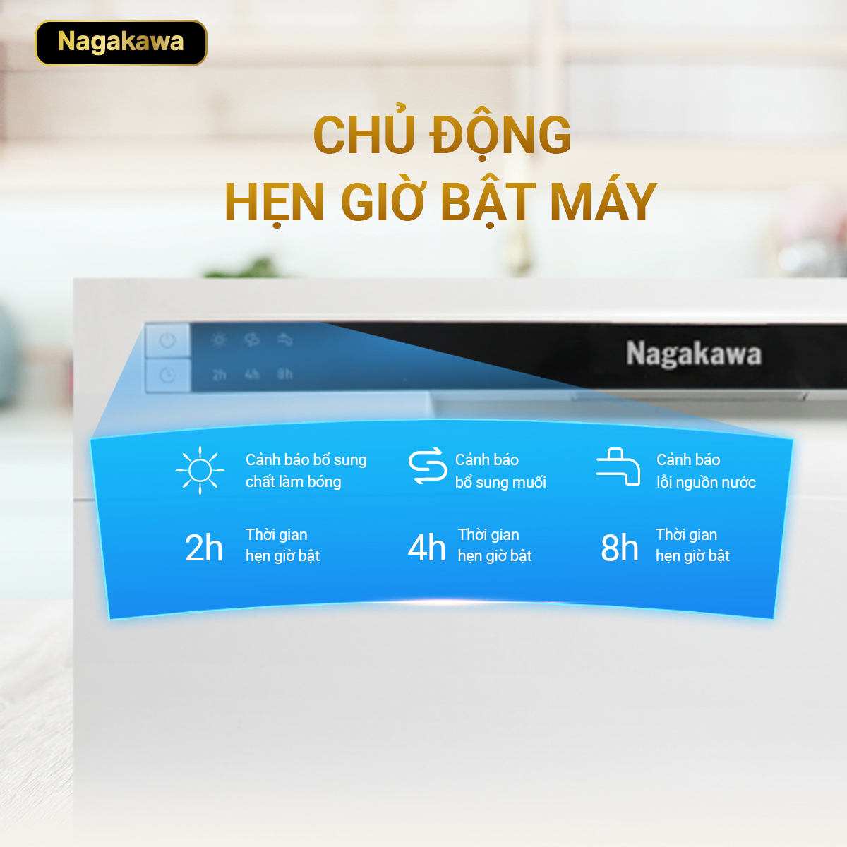 Máy rửa chén độc lập Mini NAGAKAWA NK8D61M