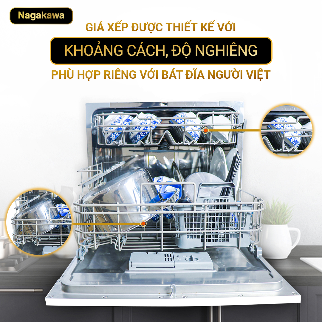 Máy rửa chén độc lập Mini NAGAKAWA NK8D61M