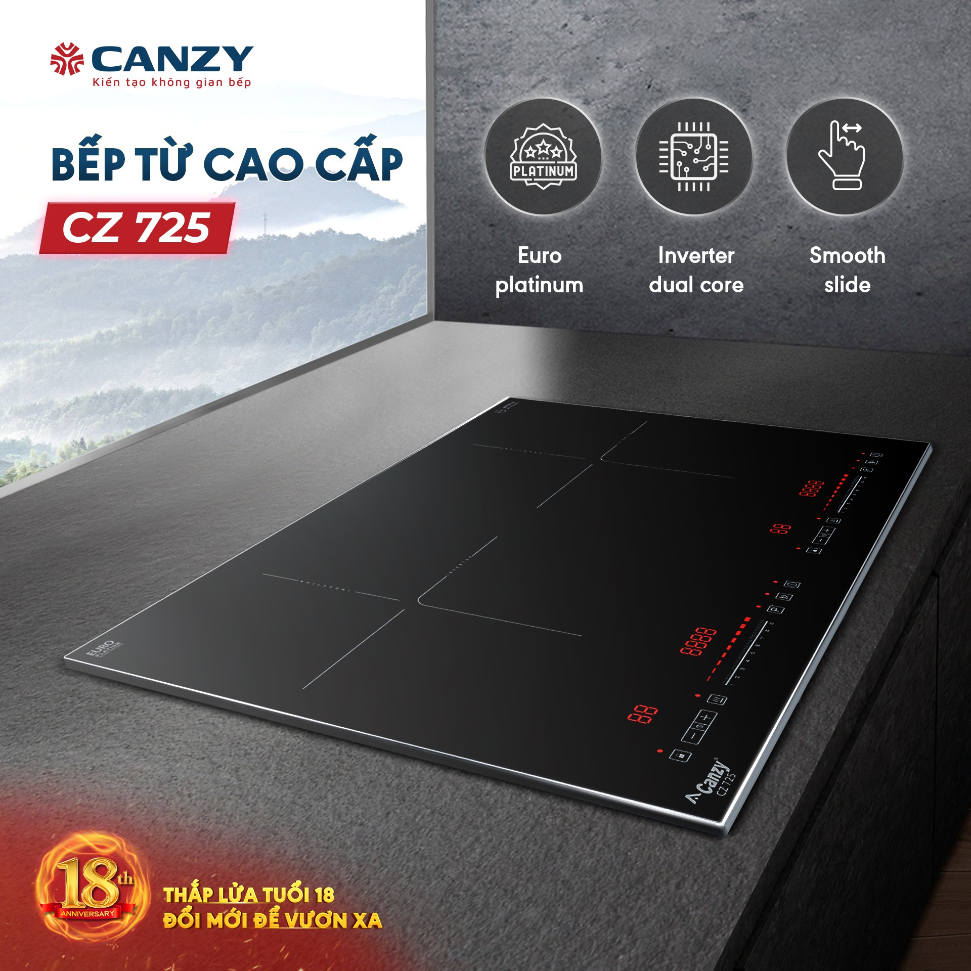Bếp từ đôi Canzy CZ 725