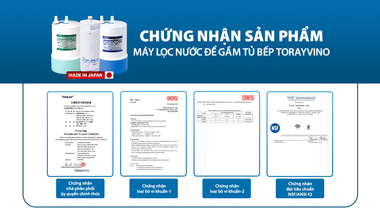 Máy lọc nước để gầm tủ Torayvino SK77NJ-K-3SET