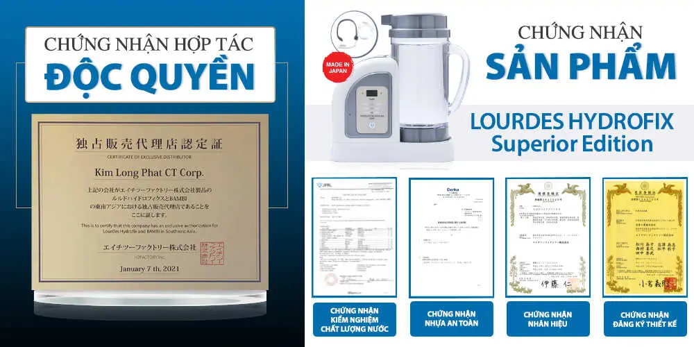 Máy tạo nước và khí giàu Hydro Lourdes Hydrofix (Superior Edition)