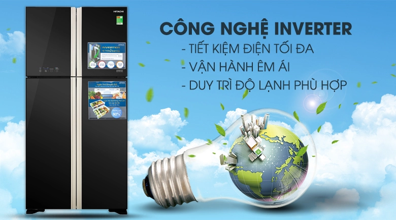 Tủ lạnh Hitachi Inverter 509 lít R-FW650PGV8 GBK