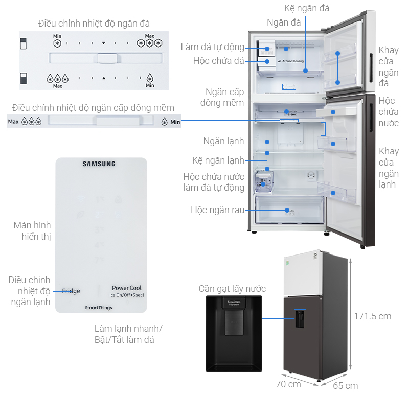 Tủ lạnh Samsung Bespoke Inverter 382 lít RT38CB6784C3SV