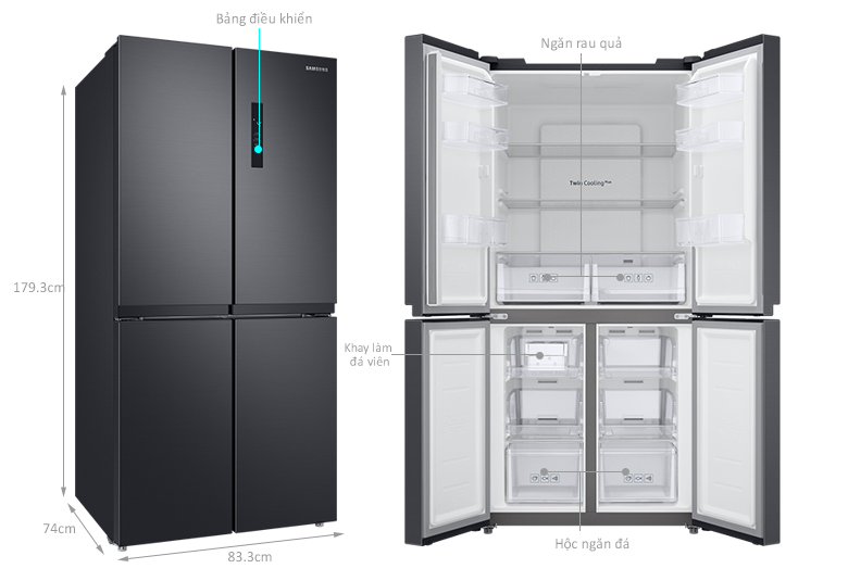 Tủ lạnh Samsung Inverter 488 lít Multi Door RF48A4000B4/SV