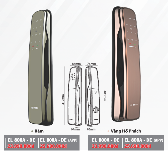 Khóa Vân Tay Bosch EL 800A DE App Wifi