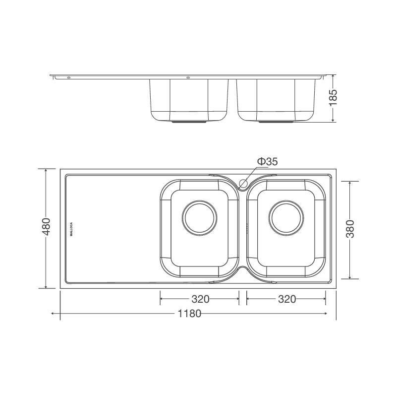Chậu Rửa Malloca MS 1026L Chậu Rửa Malloca MS 1026L