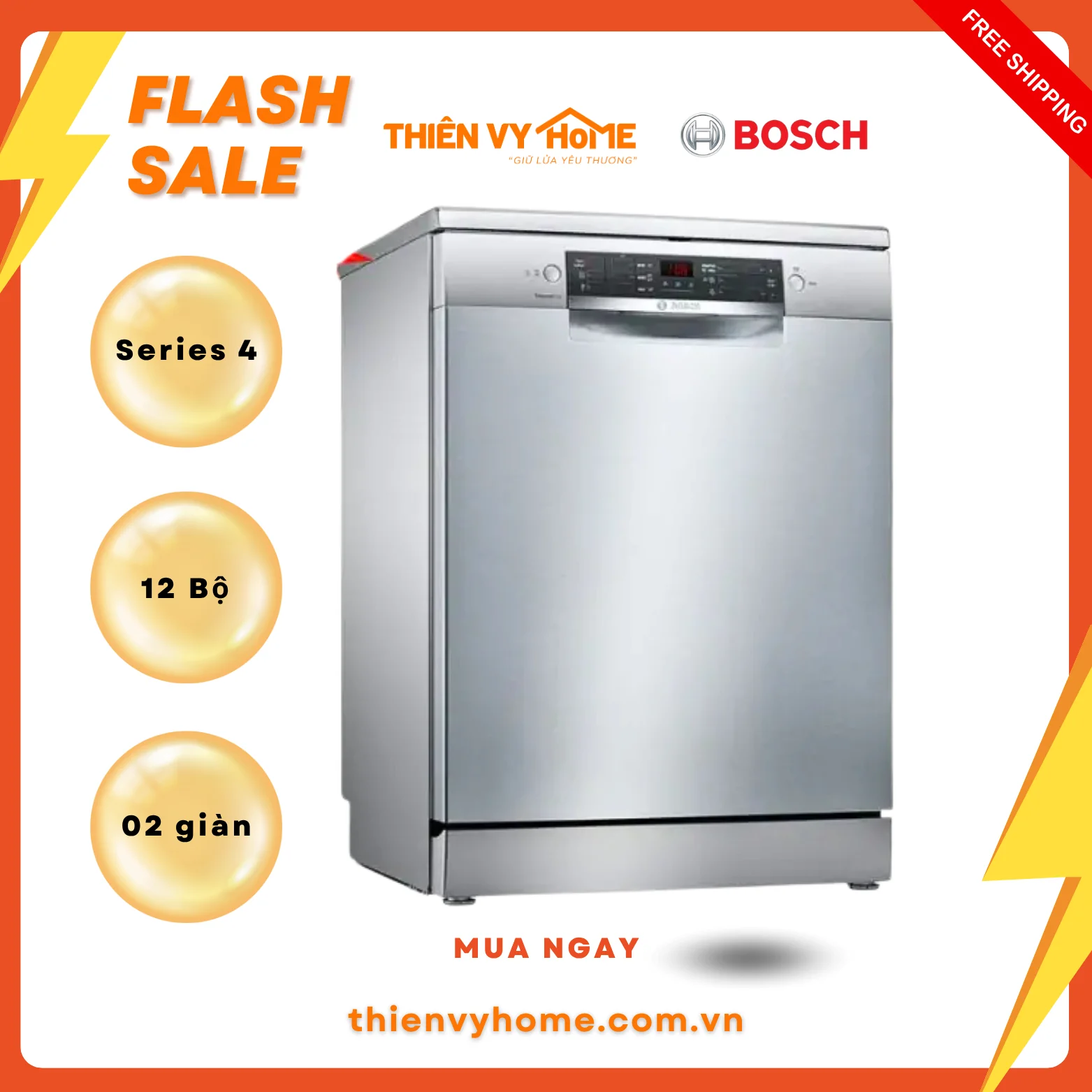 MÁY RỬA BÁT BOSCH SMS46GI01P 5