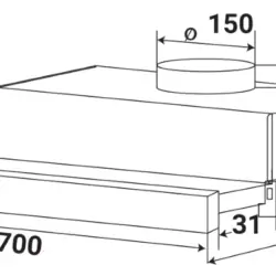 Máy hút mùi âm tủ Kaff KF-TL7001W